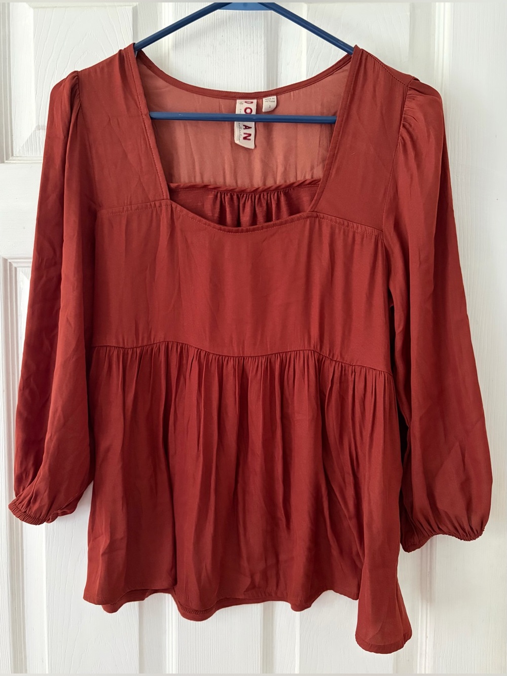 dolan Burnt Orange Peasant Tunic